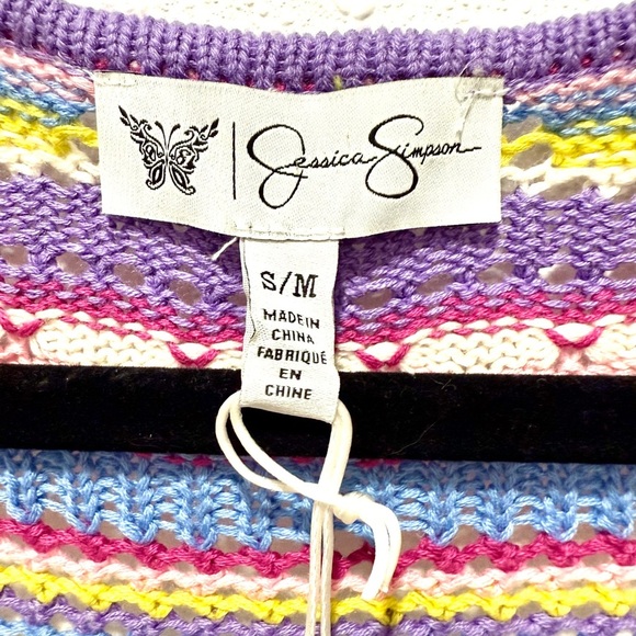 Jessica Simpson paisley purple combo Multicolor Zigzag kimono Cardigan S/M - Picture 3 of 9